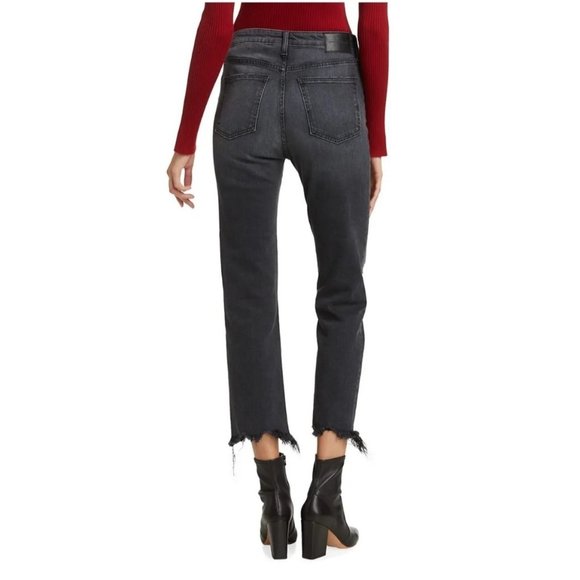 Jonathan Simkhai Standard Jeans River High Rise Straight Leg in Vintage Noir - Picture 3 of 16